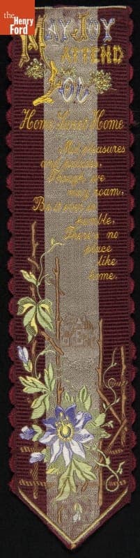 Stevengraph Bookmark, "May Joy Attend You," 1860-1890