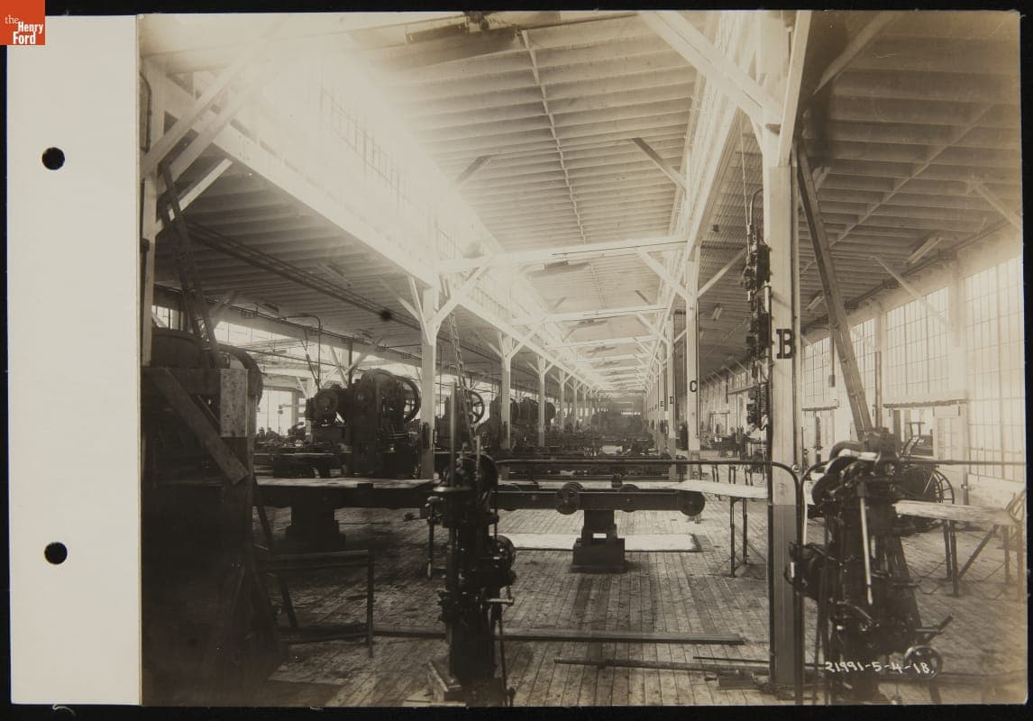 Shipyard Interior "A" Building Showing Line of Bliss Multiple Press