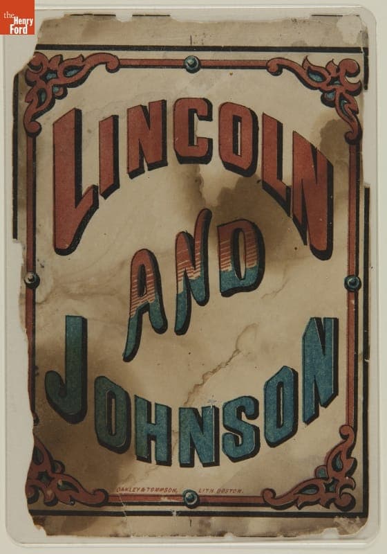 Lantern Insert for the 1864 Republican Presidential Campaign, "Lincoln and Johnson"