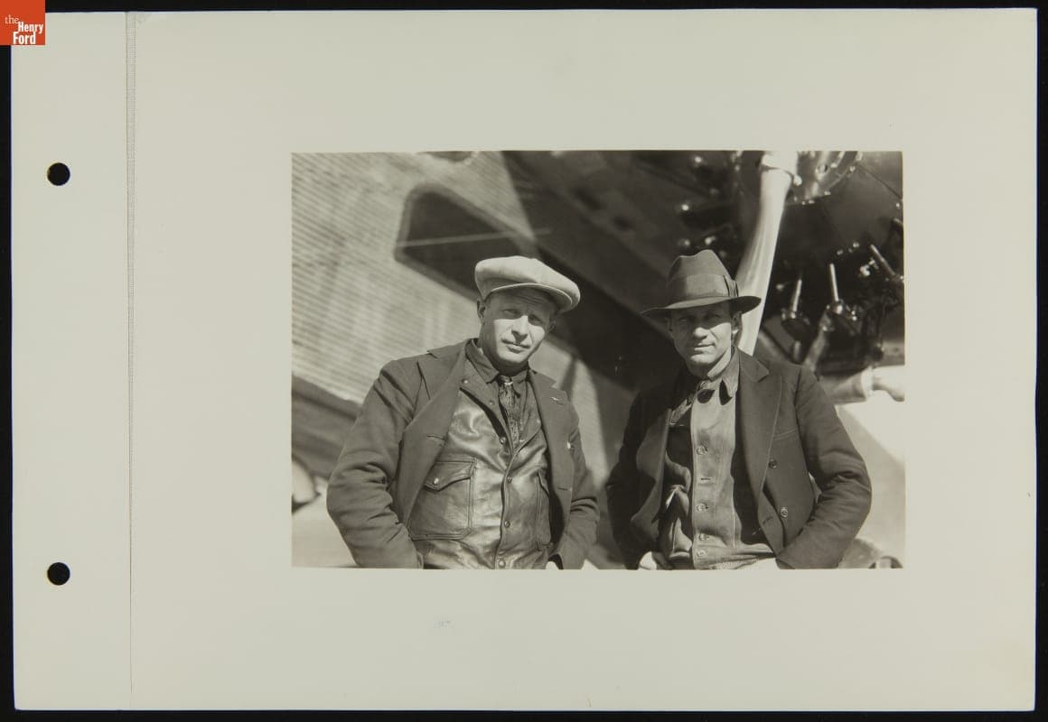 Pilots Bernt Balchen and Floyd Bennett with an Airplane to be Used in the Byrd Antarctic Expedition, March 1928