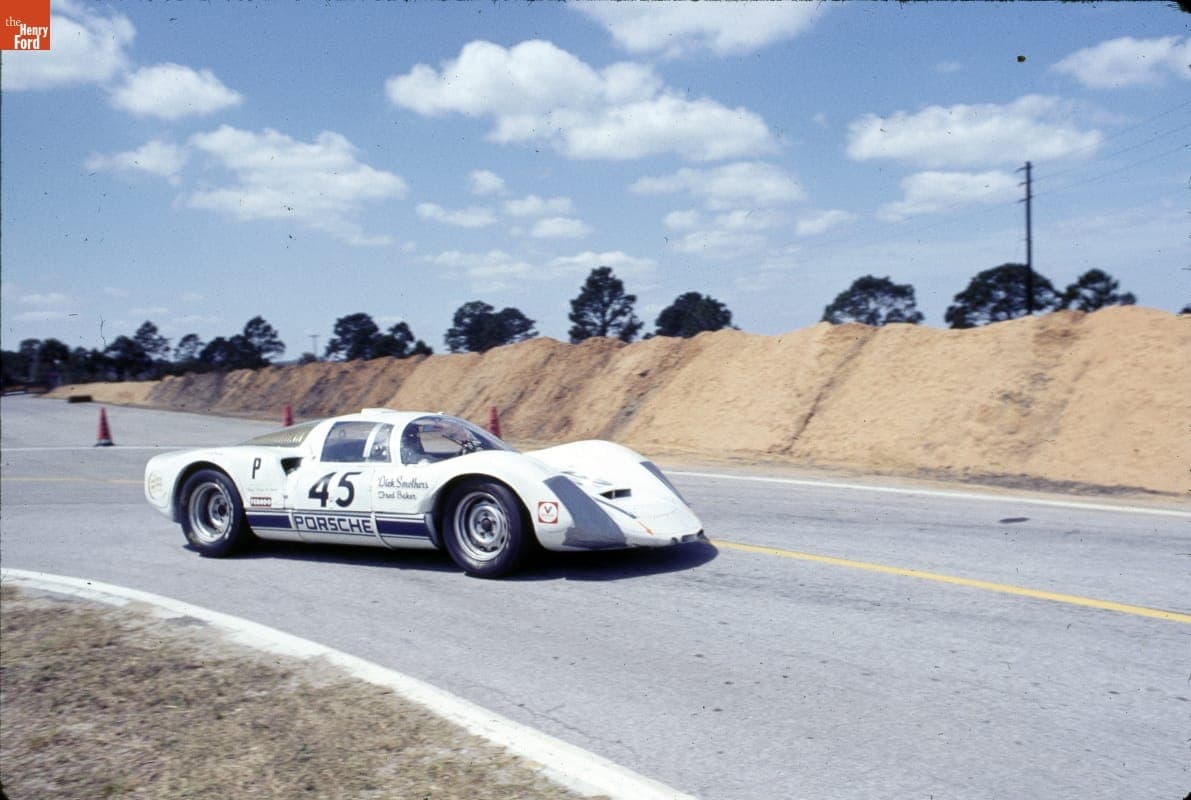 Smothers Brothers Racing Team's Porsche 906E at the 1969 12 Hours of Sebring