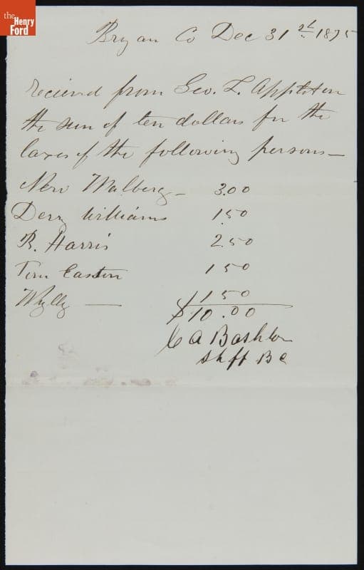 Letter from W. R. Talbot to George Appleton, December 8, 1876