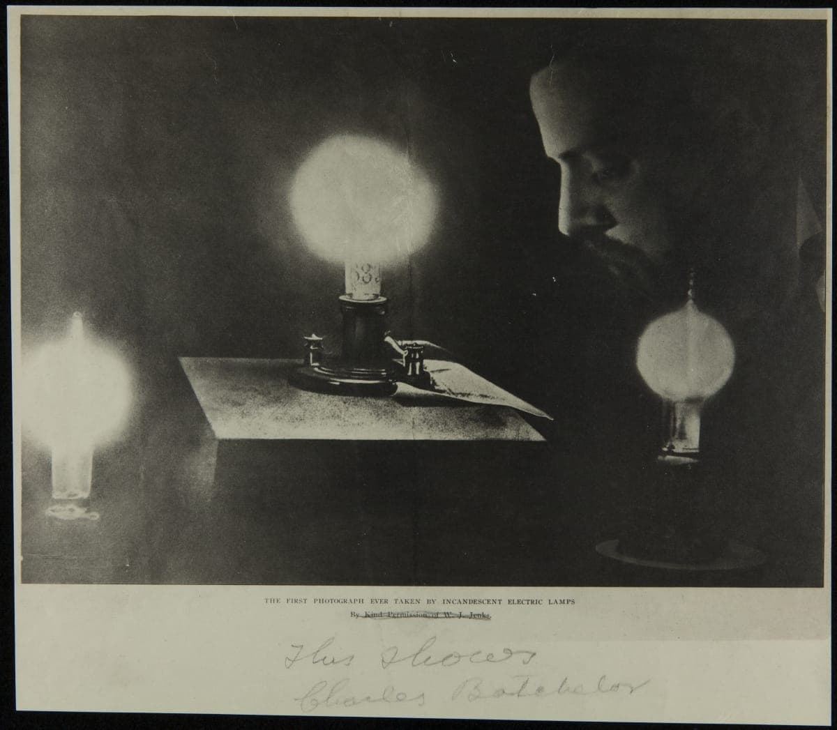 Portrait of Charles Batchelor, "First Photograph Made with Incandescent Light," 1880