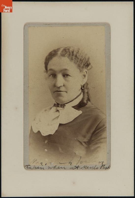 Portrait of Sarah Jordan, Taken When She Was at Menlo Park, 1878-1885