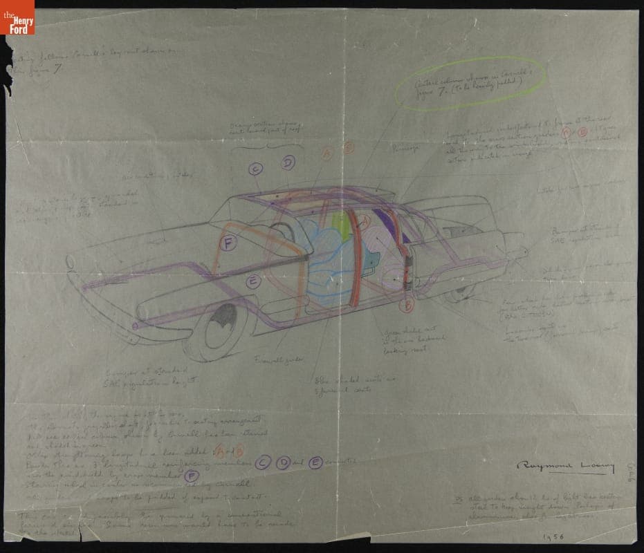 Sketch for the Cornell-Liberty Safety Car, 1956