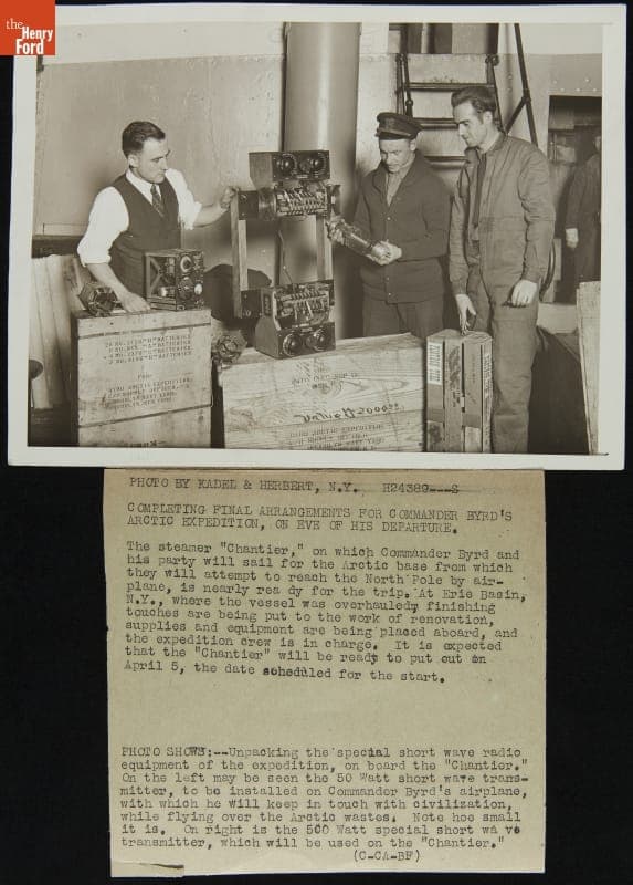 Special Short Wave Radio Equipment for the Byrd Arctic Expedition, 1926