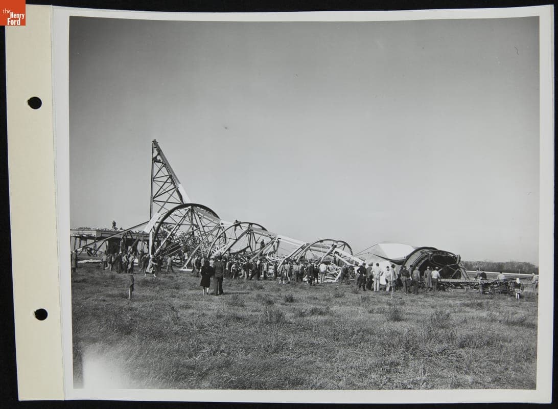 Demolishing the Dirigible Mooring Mast at Ford Airport, October 26, 1946