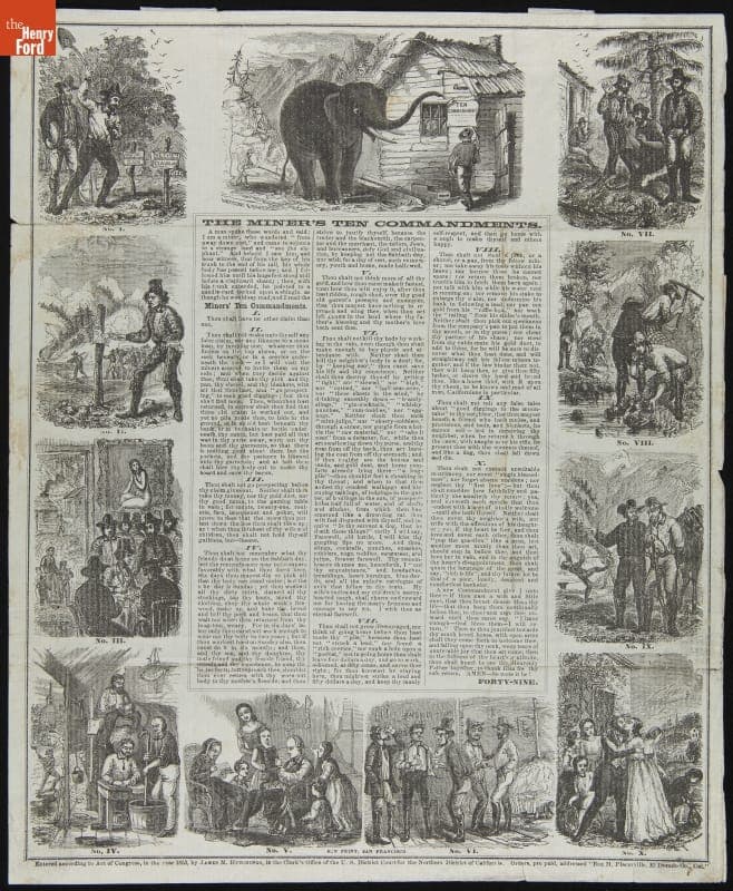 The Miner's Ten Commandments, 1853