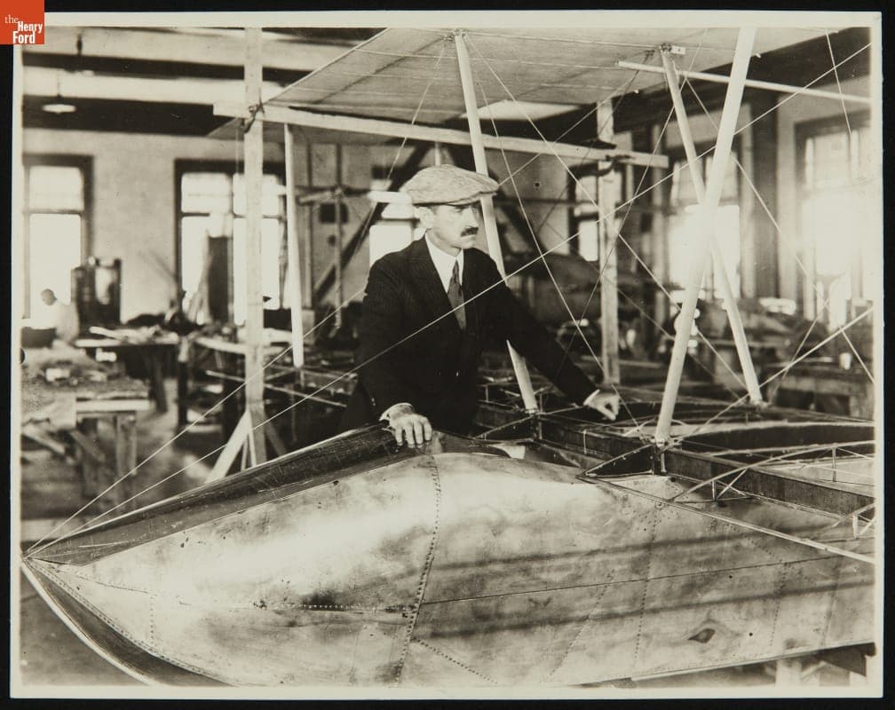 Glenn Curtiss with Flying Boat, circa 1912