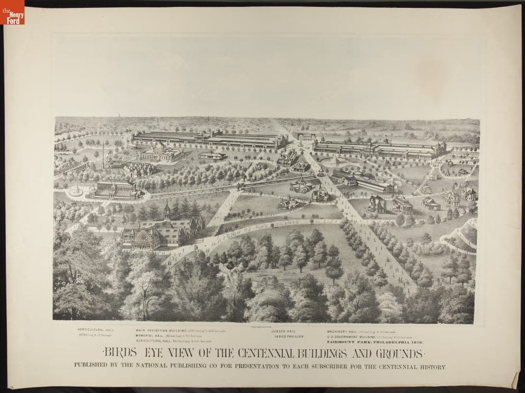 "Birds Eye View of the Centennial Buildings and Grounds," 1876