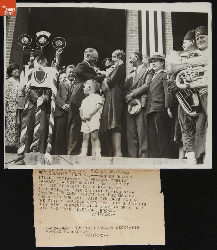 Amelia Earhart Decorated by the Governor of Massachusetts, July 9, 1928