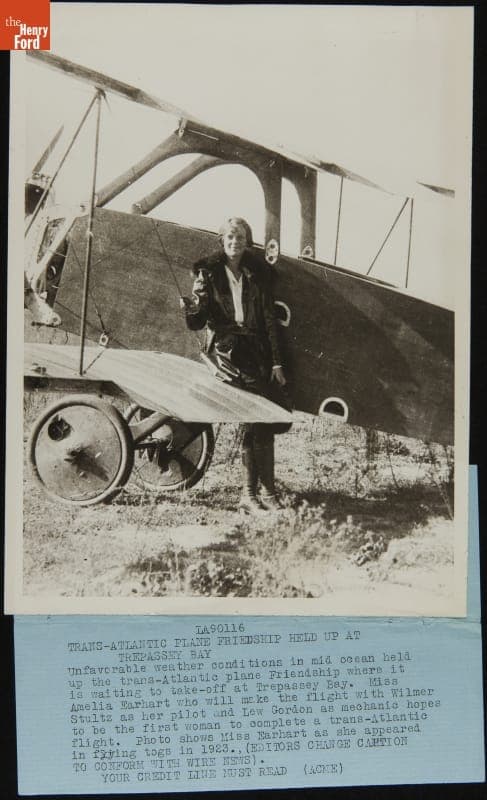 1923 Amelia Earhart Photo Used in a News Release While the "Friendship" was Held Up at Trepassey Bay, June 5-17, 1928