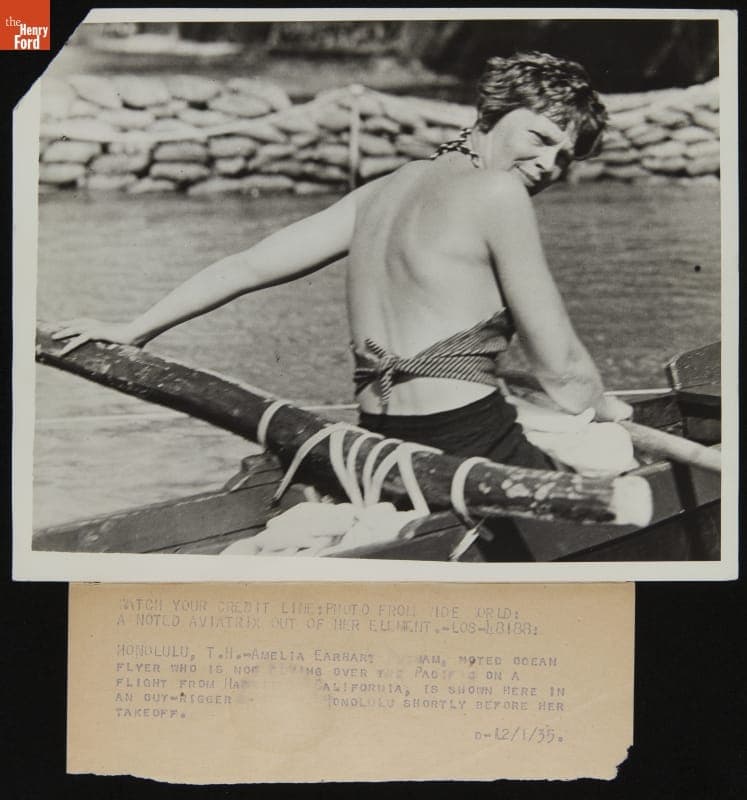 Amelia Earhart in Hawaii before Her Flight to California in January 1935