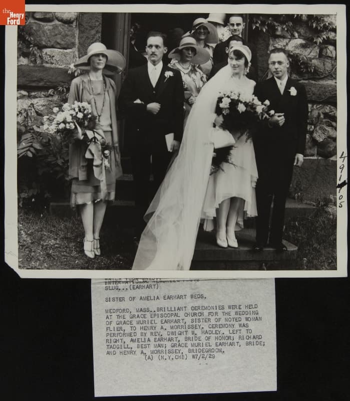 Amelia Earhart Attends the Wedding of her Sister, Grace Earhart to Henry Morissey, July 1929