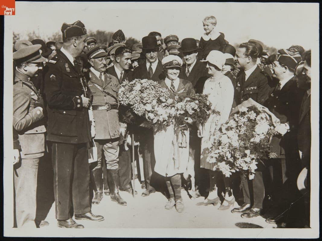 Ruth Elder and George Haldeman Arrive at the Getafe Aerodrome, 1927