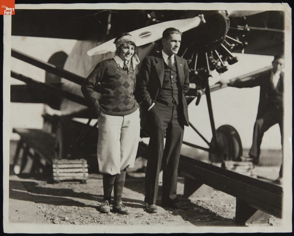 Ruth Elder and George Haldeman with the "American Girl" Airplane October 11, 1927