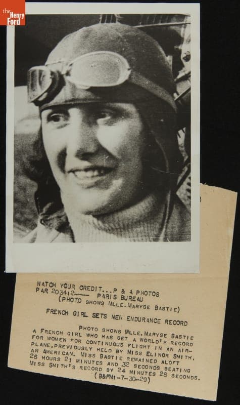 Maryse Bastie Sets a New World Record for Women, for Continuous Flight, July 30, 1929