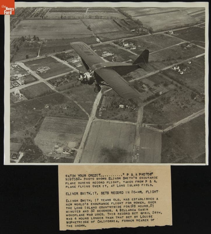 Elinor Smith during her Record Woman's Endurance Flight, 1929
