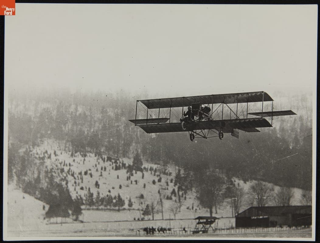 Ruth Law Flying a Biplane, circa 1917