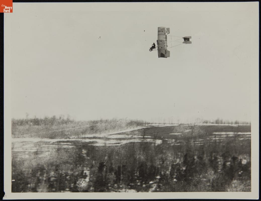 Ruth Law Flying a Biplane, circa 1917