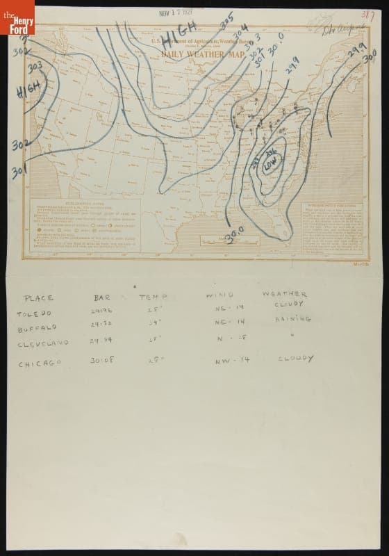 U.S. Department of Agriculture Daily Weather Map for November 17, 1927