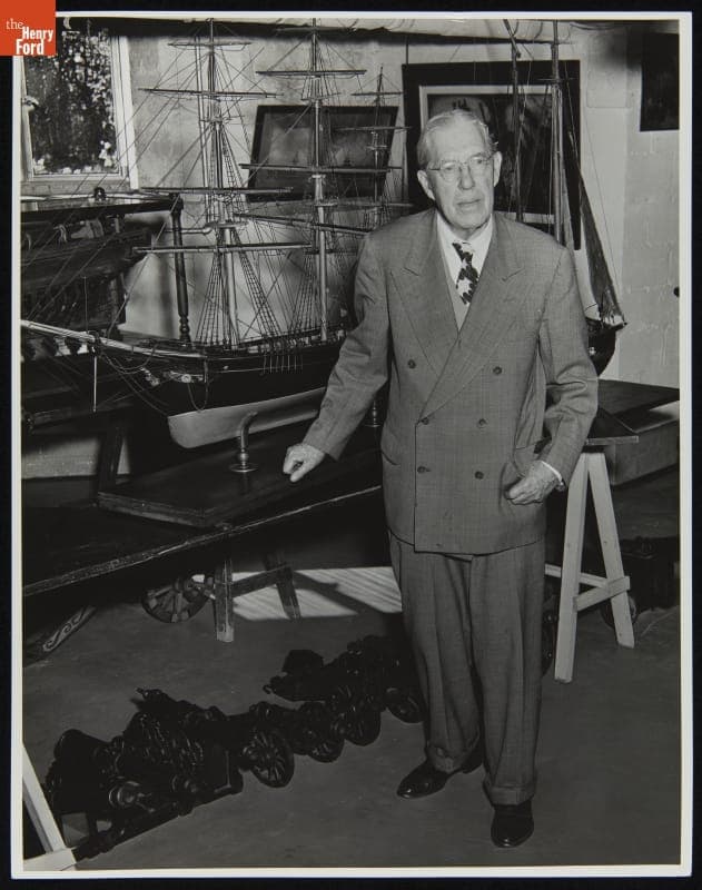 Charles B. King with a Model Ship, circa 1946