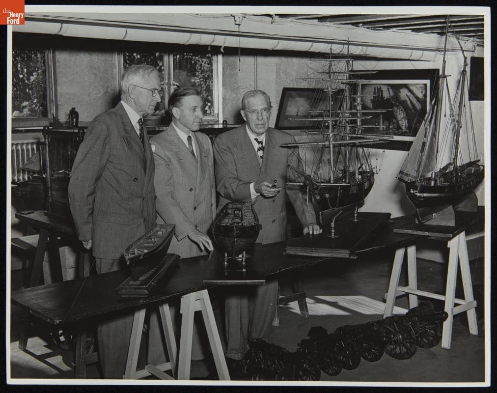 Charles B. King Showing Model Ships, circa 1946