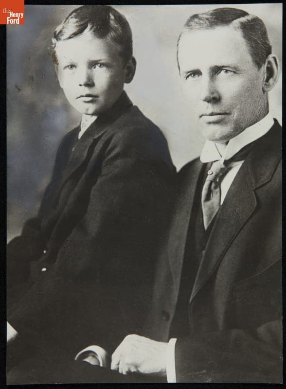 Charles Lindbergh with His Father, Charles August Lindbergh, circa 1910