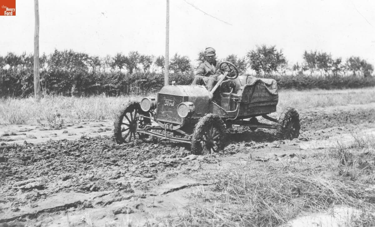 Ford Model T Race Car in Kansas during the Transcontinental Race, 1909