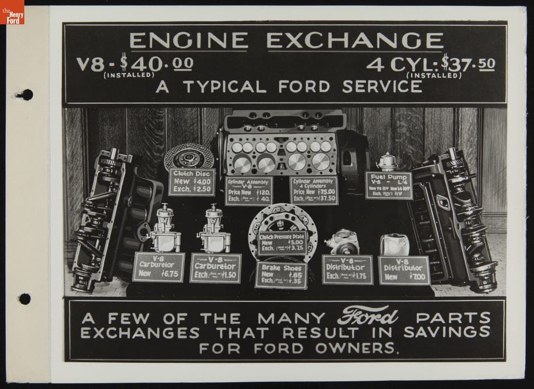 Ford Customer Service "Engine Exchange" Display, August 1933