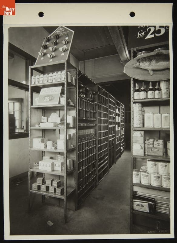 Parts Bin at Stark Hickey Ford Dealership Service Station, Detroit, Michigan, 1935
