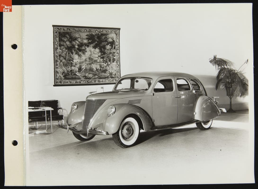 Automobile Showroom at A.W. Reister Ford-Lincoln Dealership, Jefferson Avenue, Detroit, Michigan, December 1935