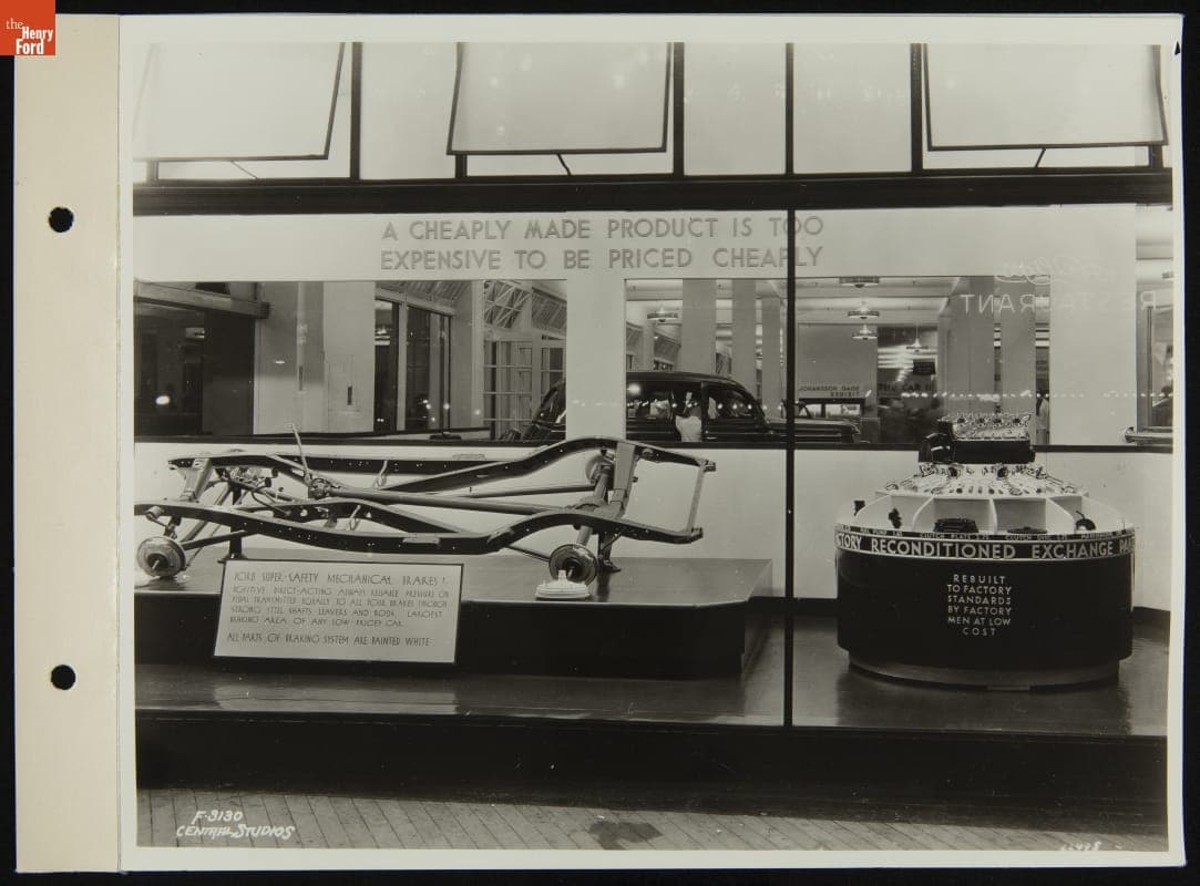 Chassis and Reconditioned Parts Display at Atlantic City Branch, July 1936