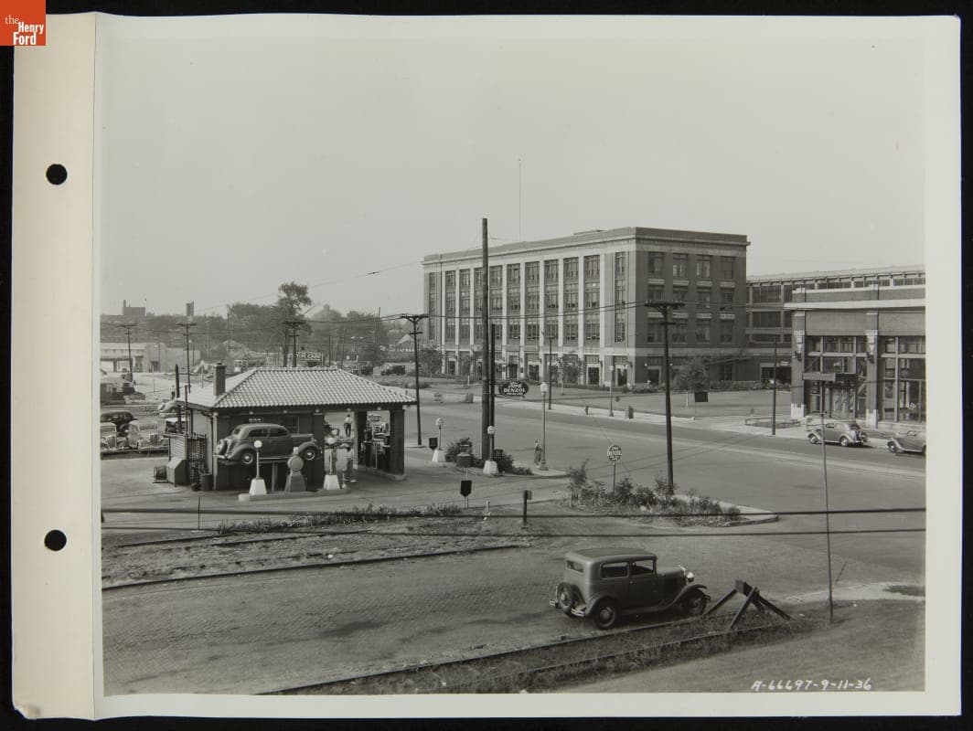Ford Benzol Station to be Rebuilt, Highland Park Opposite Ford Plant, September 1936
