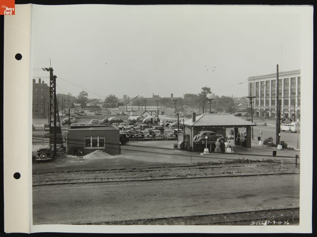 Ford Benzol Station to be Rebuilt, Highland Park Opposite Ford Plant, September 1936