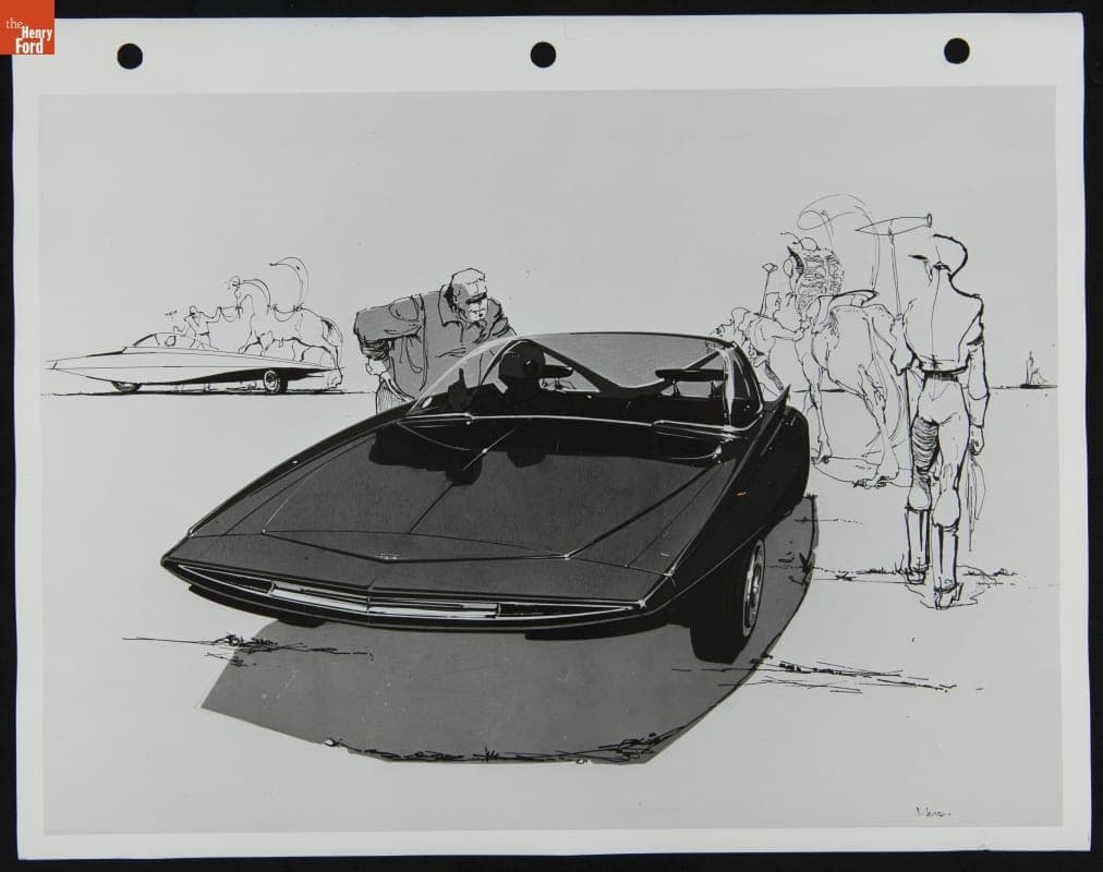 Futuristic Automotive Design Sketch, 1959