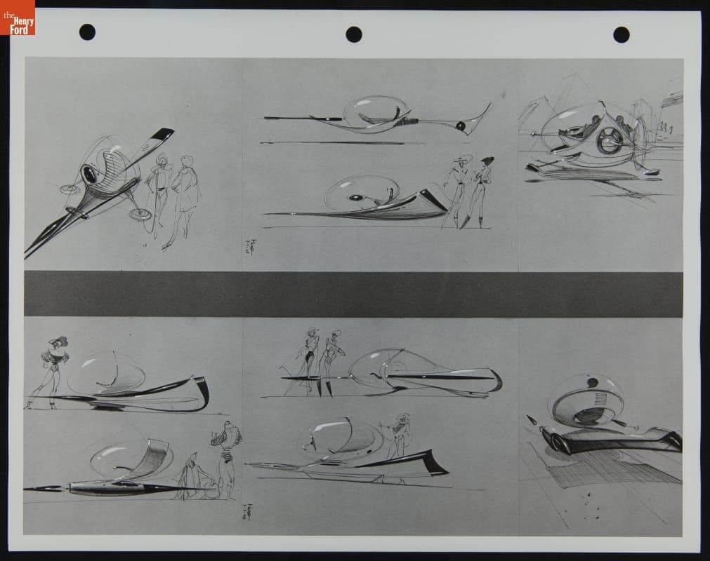 Futuristic Automotive Design Sketch, 1959