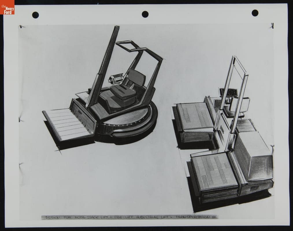 DeskN for Rota-Stack Lift, Side Life Industrual Lift, Transportation III, 1959