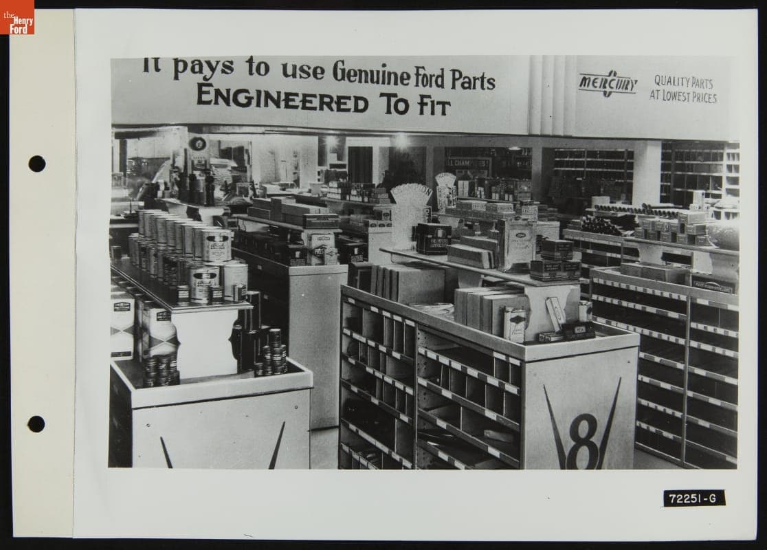 Open Parts Bins, Illustration in the August 1939 Ford Merchandising Bulletin