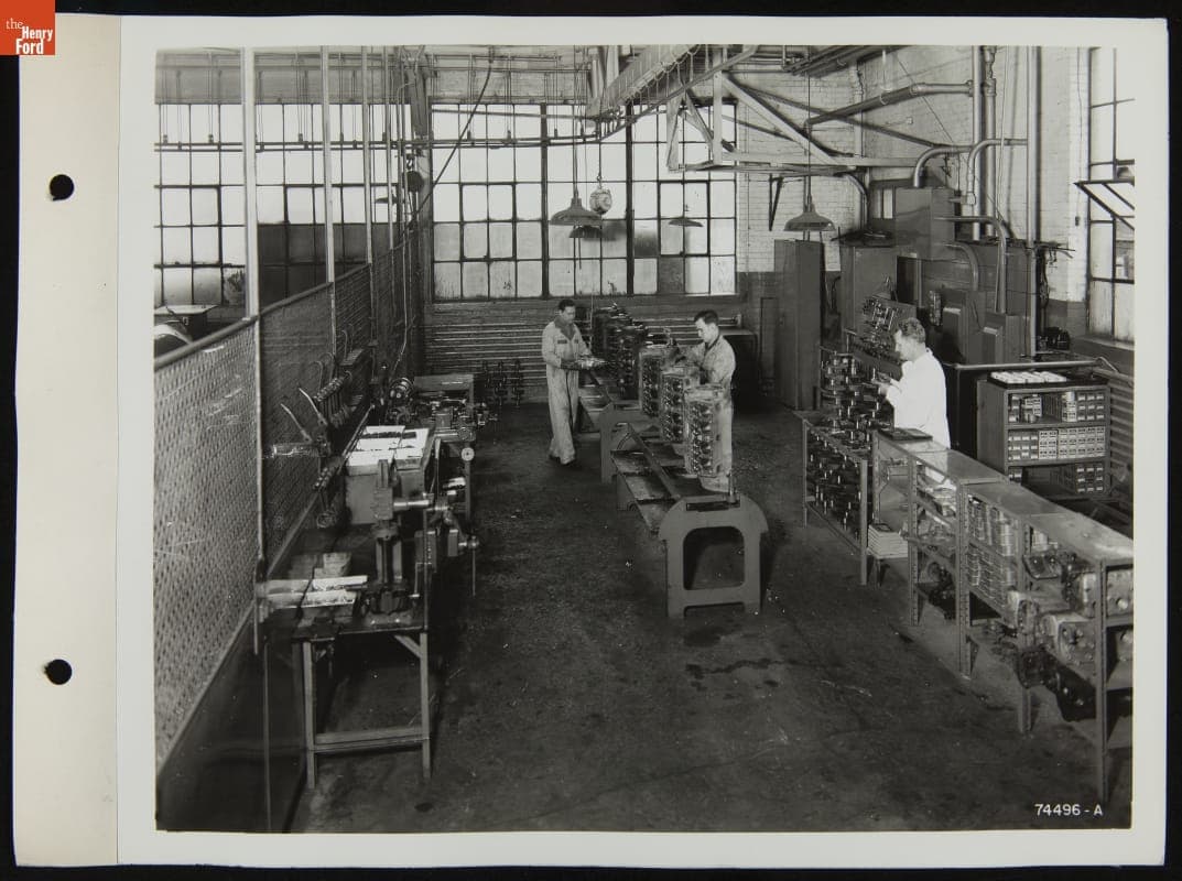 Reconditioning Engines at Hall-Dodds, Detroit, Michigan, October 1940