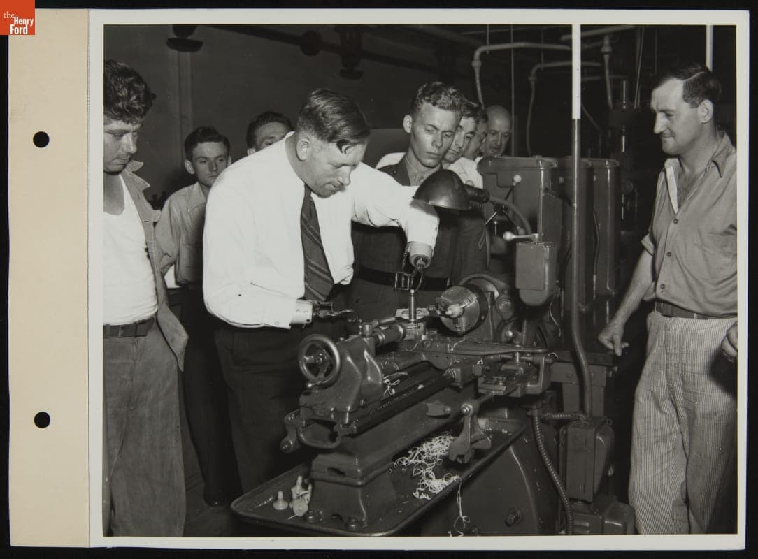 World War I Veterans Demonstrate Use of Their Artificial Limbs to World War II Veterans at Camp Legion, July 1944