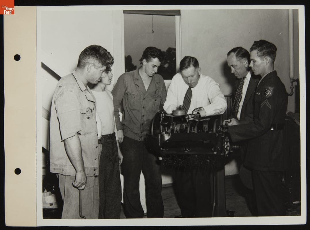 World War I Veterans Demonstrate Use of Their Artificial Limbs to World War II Veterans at Camp Legion, July 1944