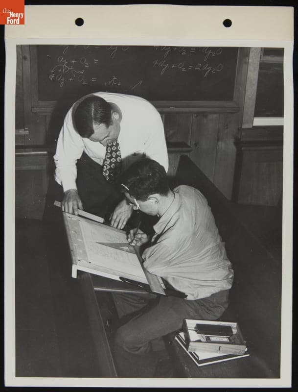 Disabled Veteran in Class at Camp Legion Vocational School, August 1944
