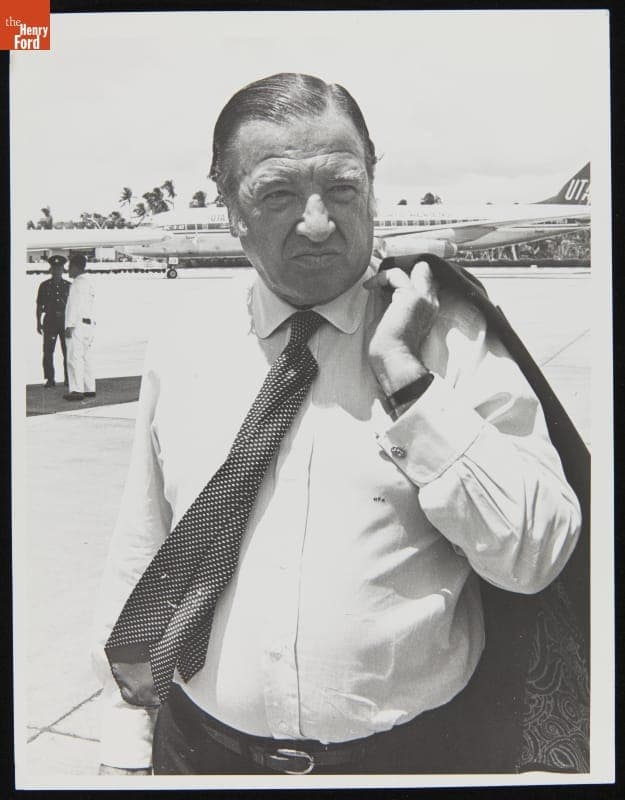 Henry Ford II at Singapore Airport While on Tour, 1971