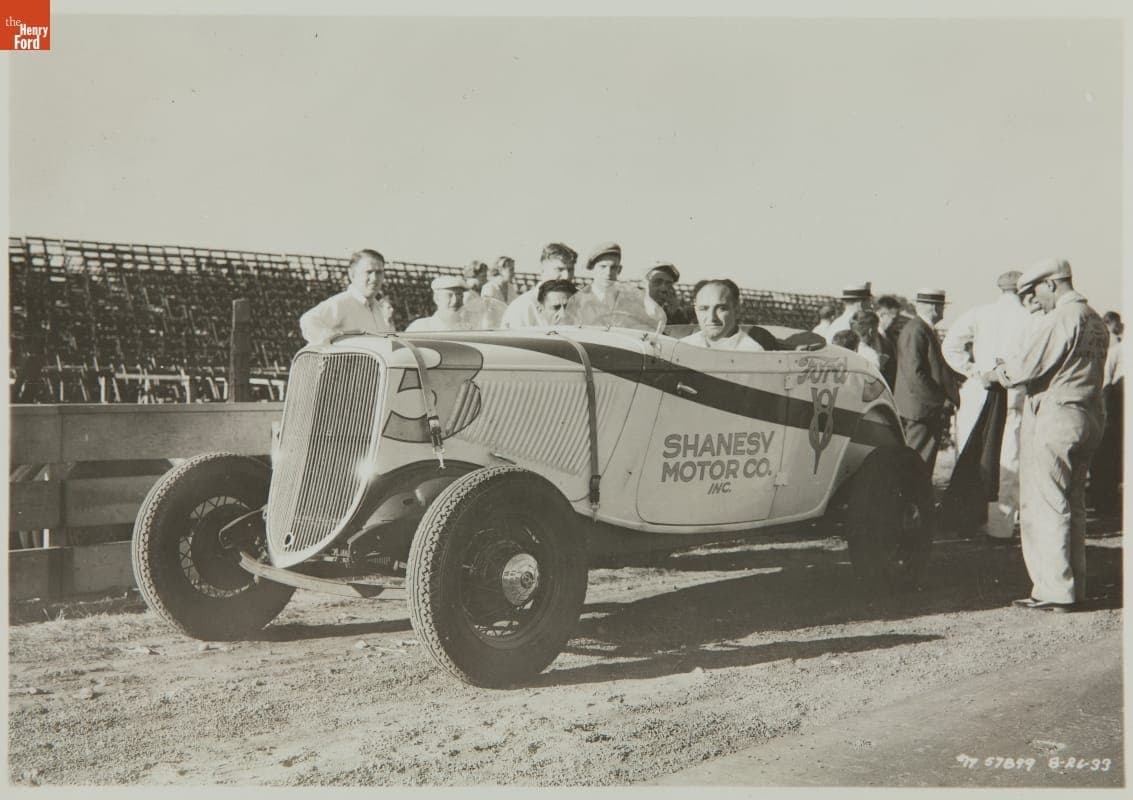 Driver for Shanesy Motor Company, Elgin National Auto Race Stock Cars, August 1933