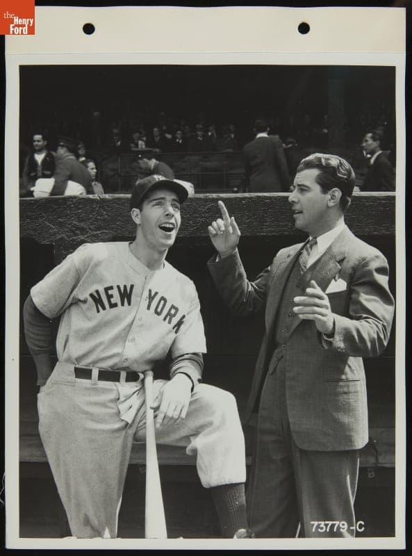Joe DiMaggio with Ford Summer Sunday Evening Hour Host James Newill, May 1940