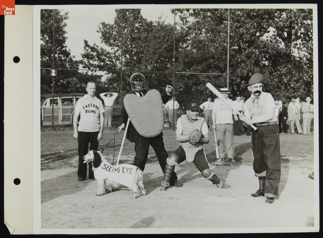"Office Jerks" vs. "Factory Bums," Ford Baseball Team Game, September 1942
