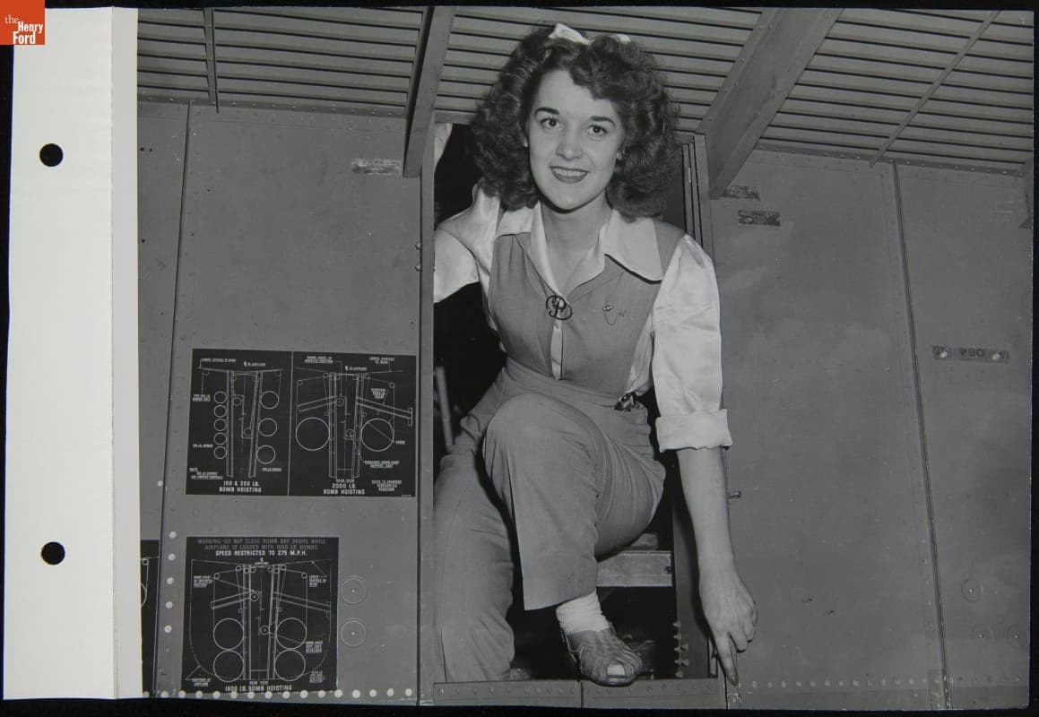 Inspector of Front Section of B-24 Bomber, Willow Run Plant, September 1944
