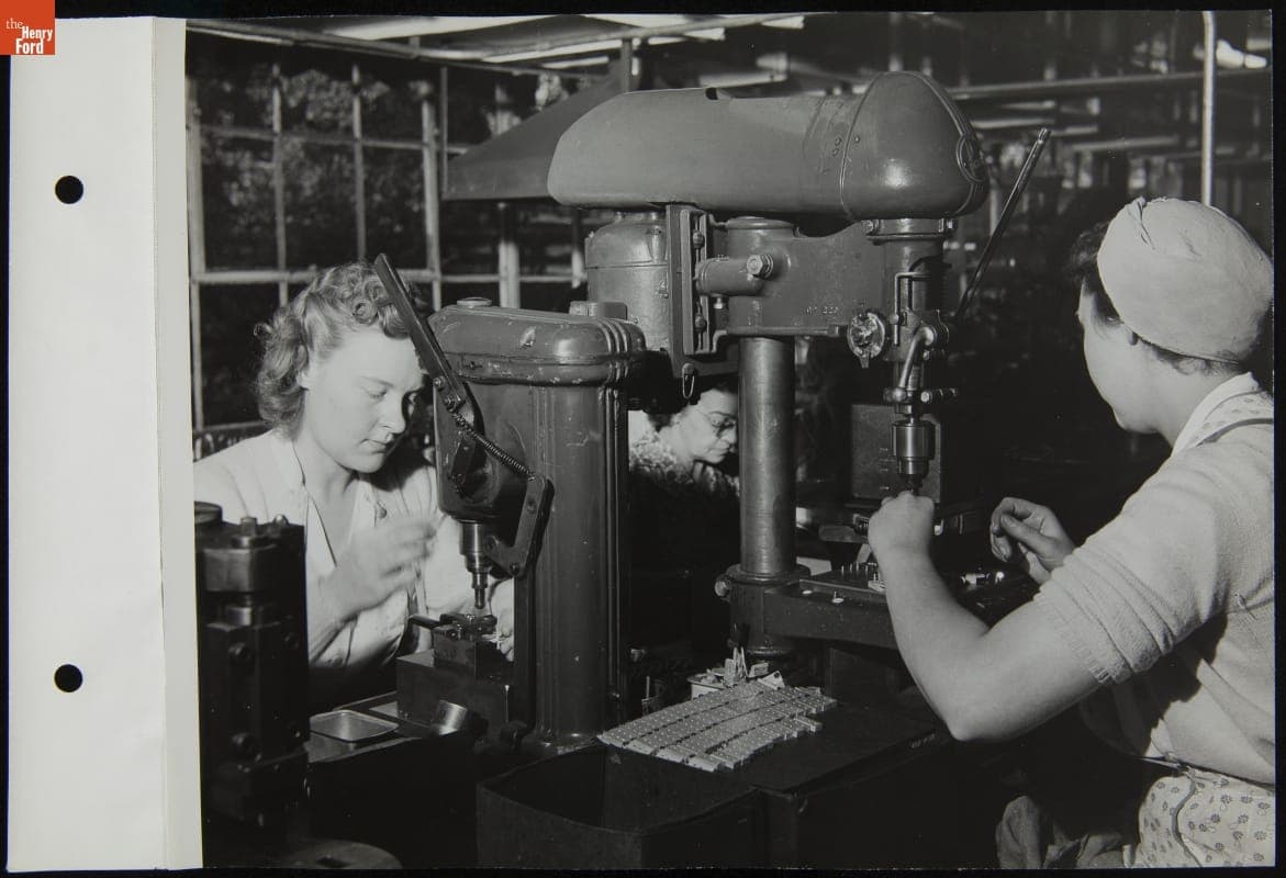 Women Making Electric Harnesses for B-24 Bombers at Phoenix Mills, September 1944