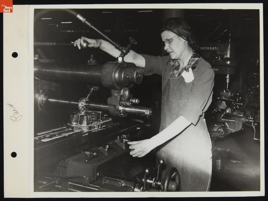 Lydia O'Dette Machining Tank Engine Parts, Ford Rouge Plant "B" Building, July 1943